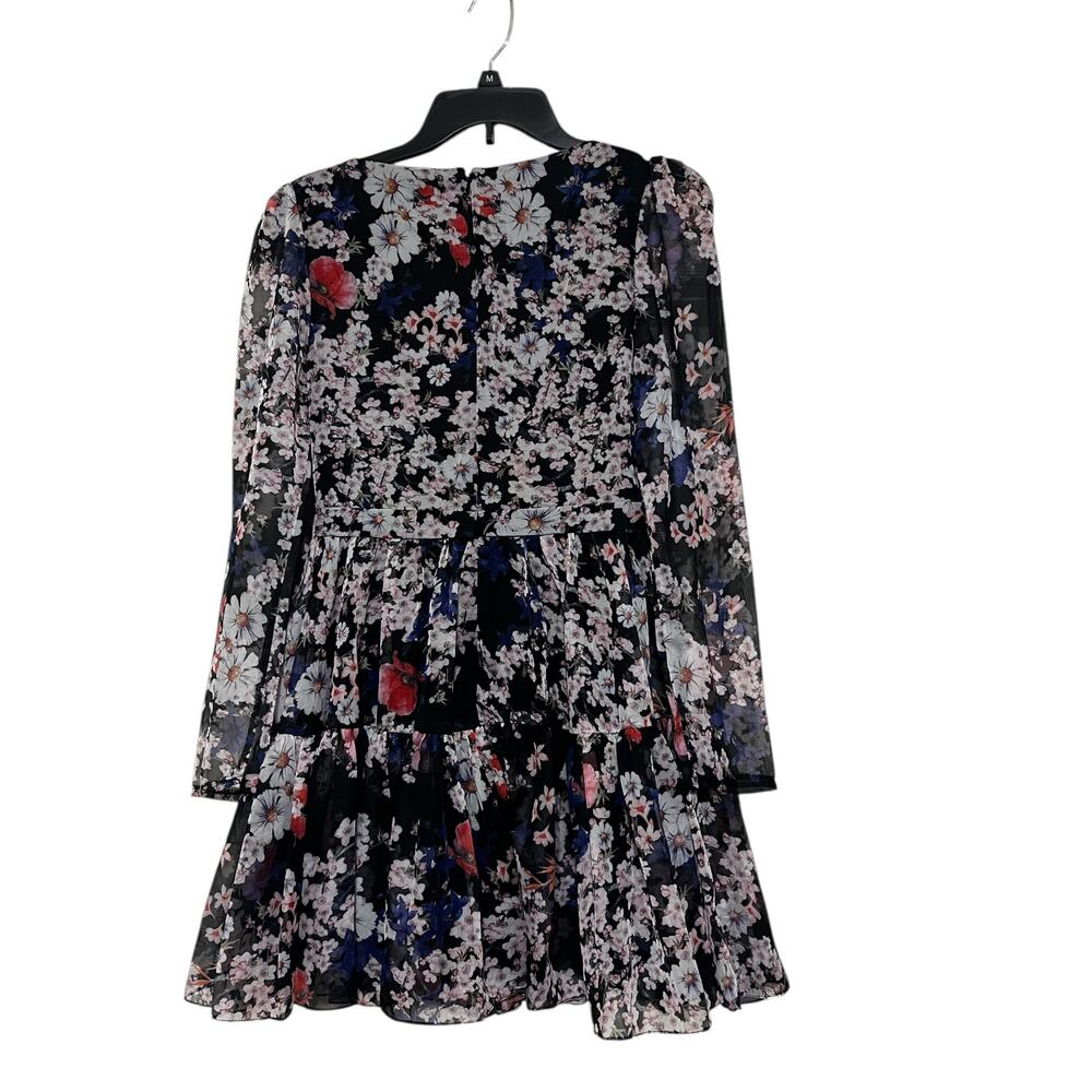 IEENA by Mac Duggal Black Floral Long Sleeve Dress Size 2 NWT Wedding - Picture 2 of 7